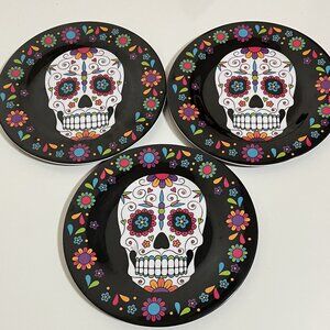 PLATE PLATEAU SET OF 3 MELAMINE 7.5" SNACK PLATES-Preowned